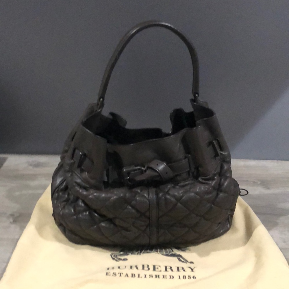 Burberry Brown Quilted Handbag - large